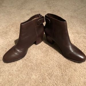 Brown Leather Coach Booties